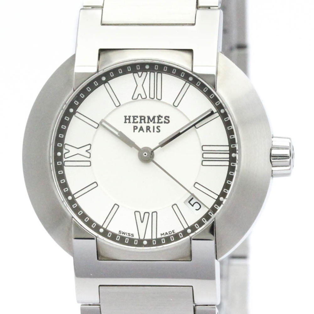 Polished HERMES Nomade Steel Leather Auto Quartz Ladies Watch NO1.210 BF560785